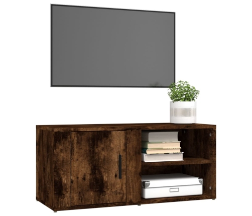 Mueble para TV madera contrachapada roble ahumado 80x31,5x36 cm