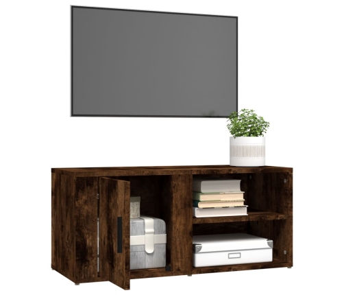 Mueble para TV madera contrachapada roble ahumado 80x31,5x36 cm