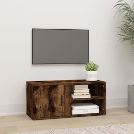 Mueble para TV madera contrachapada roble ahumado 80x31,5x36 cm