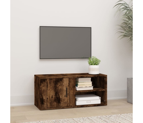 Mueble para TV madera contrachapada roble ahumado 80x31,5x36 cm