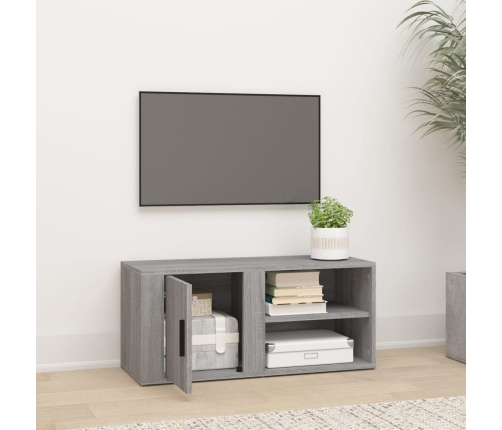 Mueble para TV madera contrachapada gris Sonoma 80x31,5x36 cm