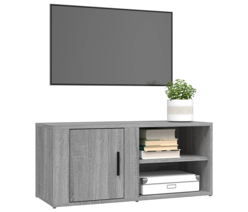 Mueble para TV madera contrachapada gris Sonoma 80x31,5x36 cm