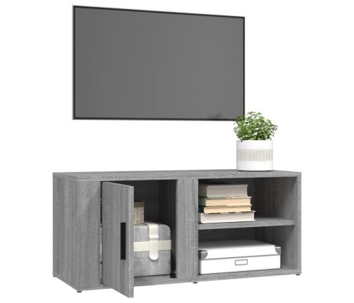 Mueble para TV madera contrachapada gris Sonoma 80x31,5x36 cm