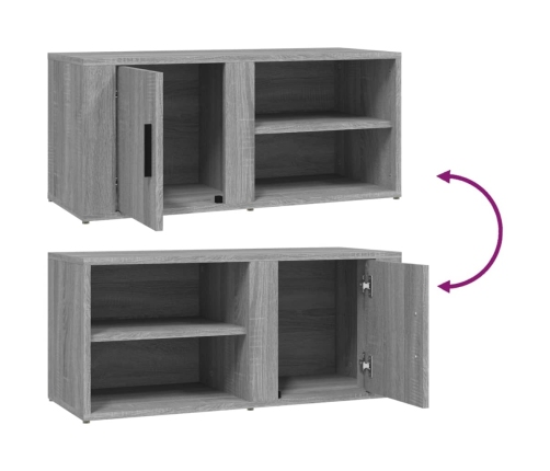 Mueble para TV madera contrachapada gris Sonoma 80x31,5x36 cm