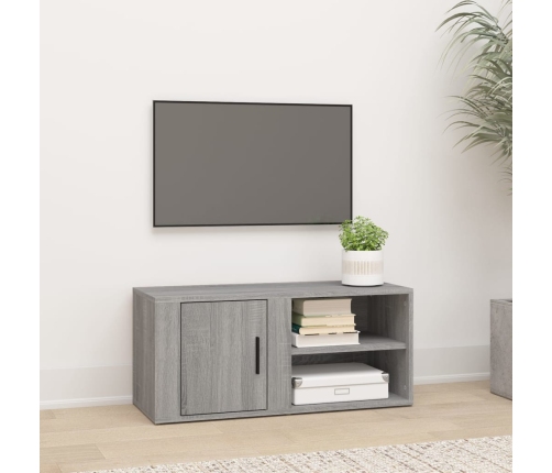 Mueble para TV madera contrachapada gris Sonoma 80x31,5x36 cm