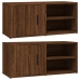 Mueble TV 2 uds madera contrachapada roble marrón 80x31,5x36cm