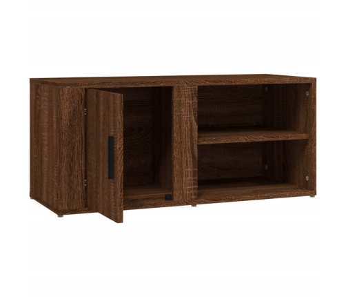 Mueble TV 2 uds madera contrachapada roble marrón 80x31,5x36cm