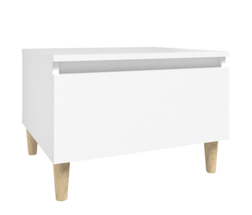 Mesa auxiliar de madera contrachapada blanco 50x46x35 cm