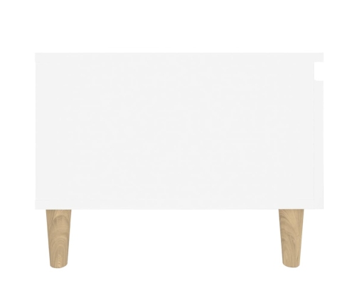 Mesa auxiliar de madera contrachapada blanco 50x46x35 cm