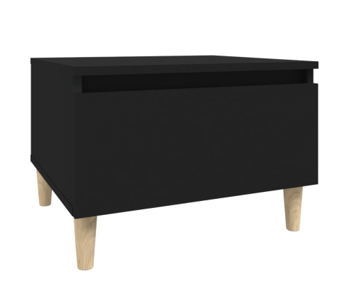 vidaXL Mesa auxiliar de madera contrachapada negro 50x46x35 cm