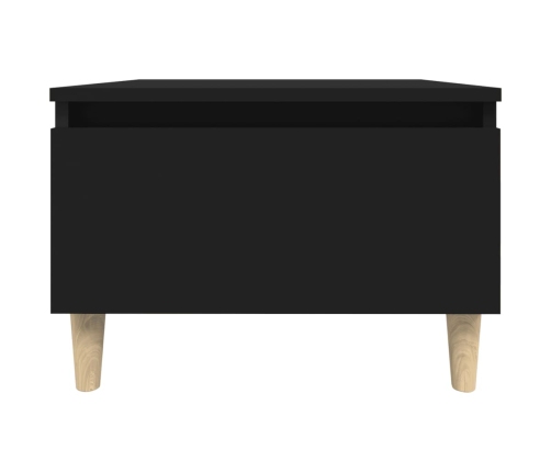 Mesa auxiliar de madera contrachapada negro 50x46x35 cm