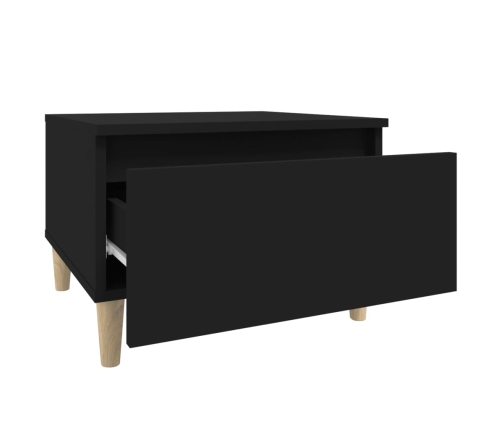 Mesa auxiliar de madera contrachapada negro 50x46x35 cm