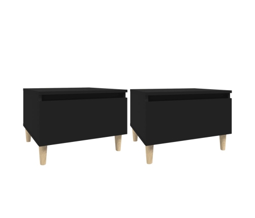 vidaXL Mesas auxiliares 2 uds madera contrachapada negro 50x46x35 cm