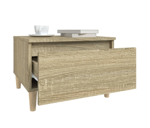 Mesa auxiliar madera contrachapada roble Sonoma 50x46x35 cm