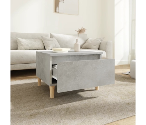 Mesa auxiliar de madera contrachapada gris hormigón 50x46x35 cm