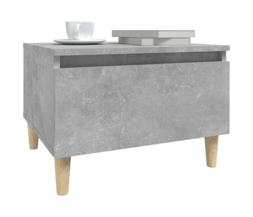 Mesa auxiliar de madera contrachapada gris hormigón 50x46x35 cm