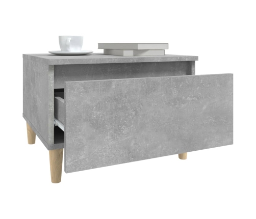 vidaXL Mesa auxiliar de madera contrachapada gris hormigón 50x46x35 cm