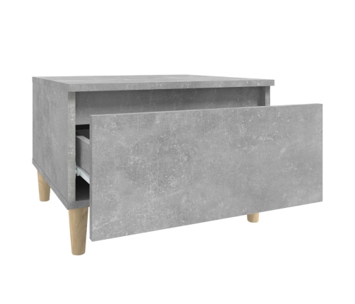 Mesa auxiliar de madera contrachapada gris hormigón 50x46x35 cm