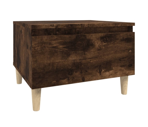 Mesa auxiliar madera contrachapada roble ahumado 50x46x35 cm