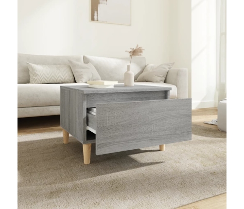 Mesa auxiliar madera contrachapada gris Sonoma 50x46x35 cm