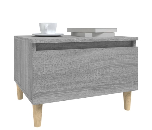 Mesa auxiliar madera contrachapada gris Sonoma 50x46x35 cm