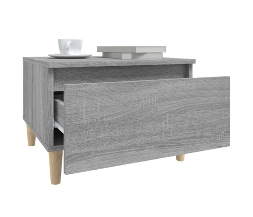 Mesa auxiliar madera contrachapada gris Sonoma 50x46x35 cm