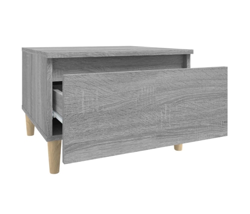 Mesa auxiliar madera contrachapada gris Sonoma 50x46x35 cm