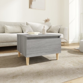 Mesa auxiliar madera contrachapada gris Sonoma 50x46x35 cm