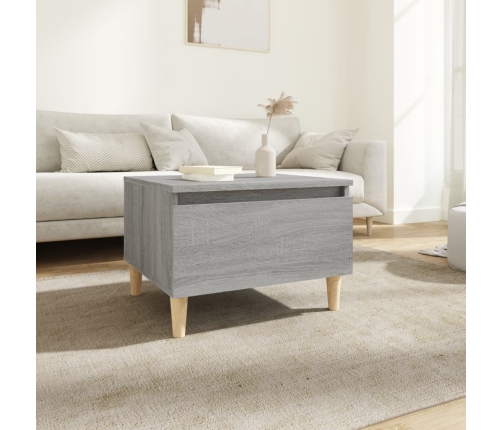 Mesa auxiliar madera contrachapada gris Sonoma 50x46x35 cm