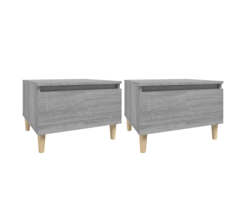 Mesas auxiliares 2 uds contrachapada gris Sonoma 50x46x35 cm