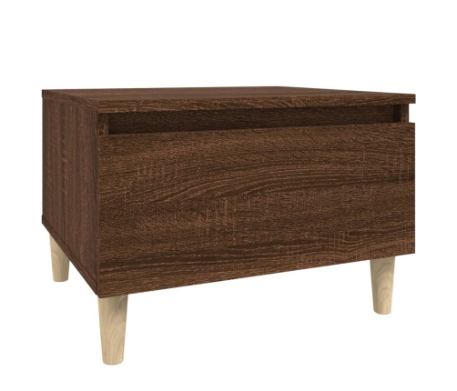 vidaXL Mesa auxiliar madera contrachapada roble marrón 50x46x35 cm