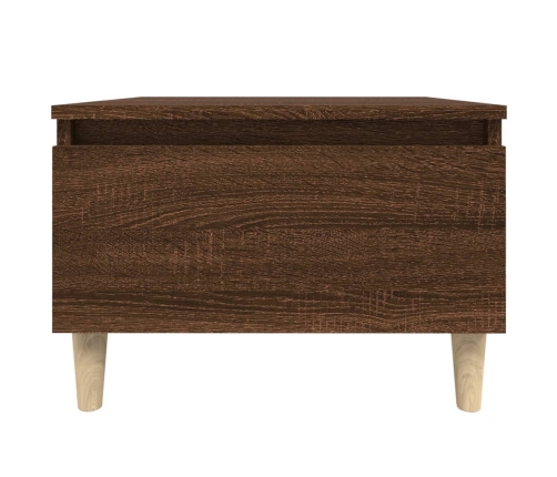 vidaXL Mesa auxiliar madera contrachapada roble marrón 50x46x35 cm