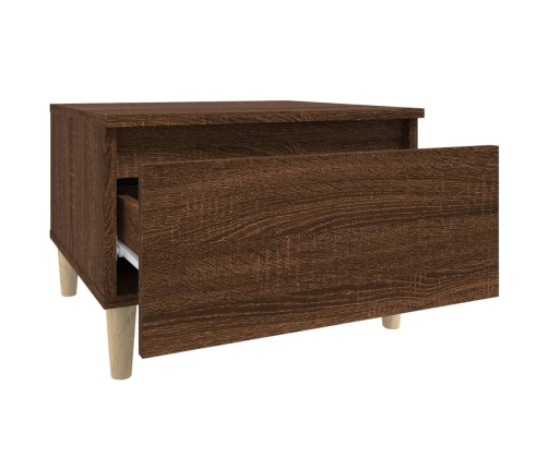 vidaXL Mesa auxiliar madera contrachapada roble marrón 50x46x35 cm