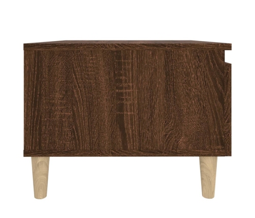 vidaXL Mesa auxiliar madera contrachapada roble marrón 50x46x35 cm