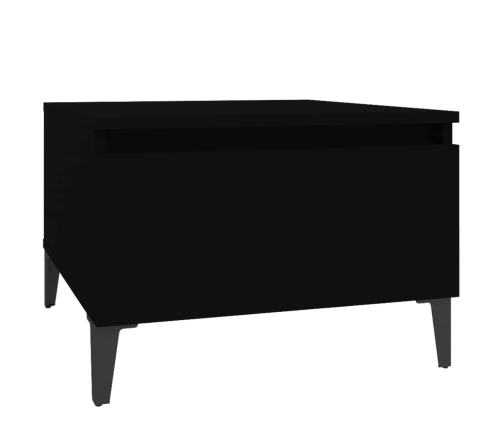 Mesa auxiliar de madera contrachapada negro 50x46x35 cm