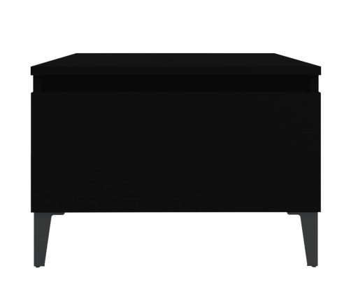 Mesa auxiliar de madera contrachapada negro 50x46x35 cm