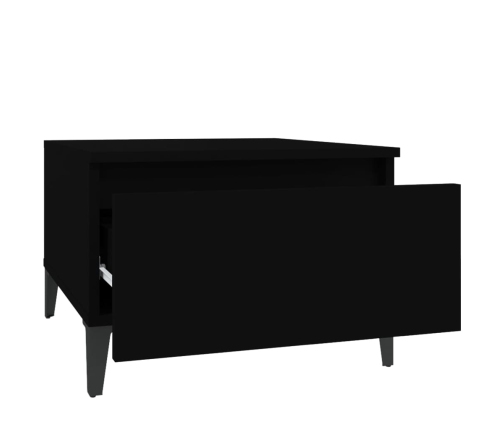 Mesa auxiliar de madera contrachapada negro 50x46x35 cm