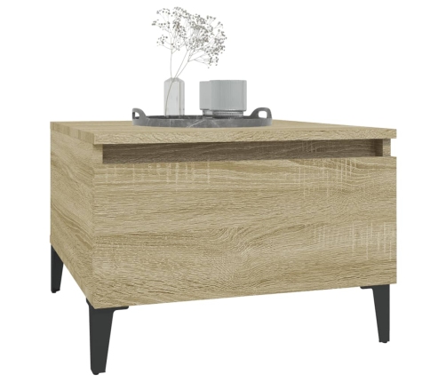 vidaXL Mesa auxiliar madera contrachapada roble Sonoma 50x46x35 cm