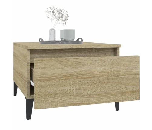 Mesa auxiliar madera contrachapada roble Sonoma 50x46x35 cm