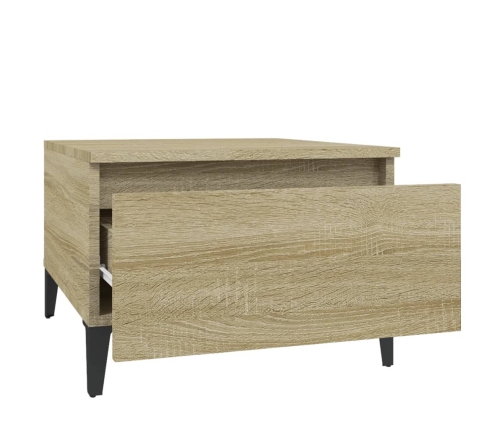 Mesa auxiliar madera contrachapada roble Sonoma 50x46x35 cm