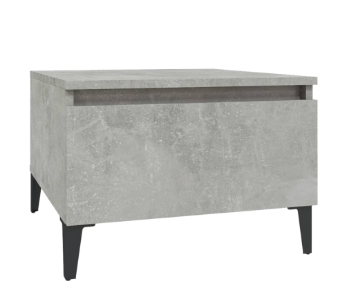 Mesa auxiliar de madera contrachapada gris hormigón 50x46x35 cm