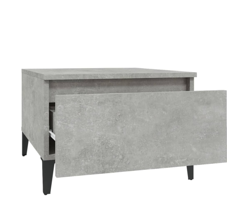 Mesa auxiliar de madera contrachapada gris hormigón 50x46x35 cm