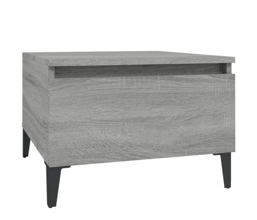 Mesa auxiliar madera contrachapada gris Sonoma 50x46x35 cm