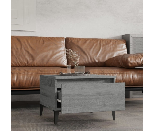 vidaXL Mesa auxiliar madera contrachapada gris Sonoma 50x46x35 cm