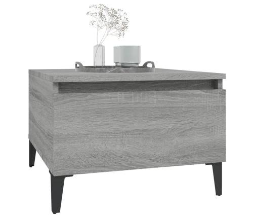 Mesa auxiliar madera contrachapada gris Sonoma 50x46x35 cm