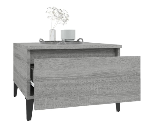 vidaXL Mesa auxiliar madera contrachapada gris Sonoma 50x46x35 cm