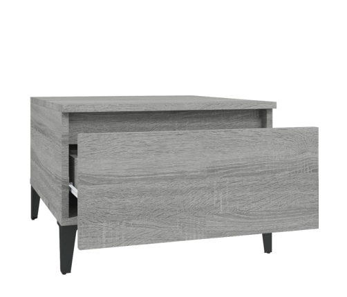 vidaXL Mesa auxiliar madera contrachapada gris Sonoma 50x46x35 cm