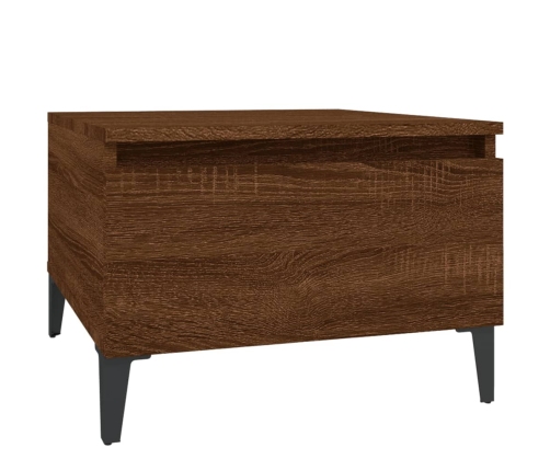 Mesa auxiliar madera contrachapada roble marrón 50x46x35 cm