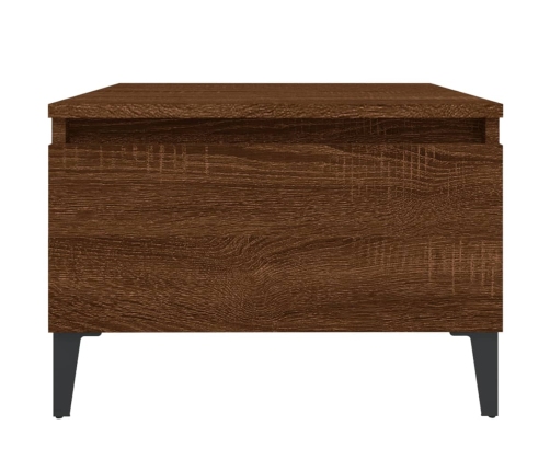 Mesa auxiliar madera contrachapada roble marrón 50x46x35 cm