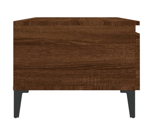 Mesa auxiliar madera contrachapada roble marrón 50x46x35 cm